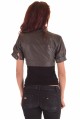 Geacă gri scurtă din piele naturală 72.00