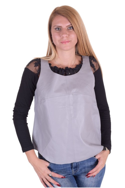 Bustiera de damă gri piele  1 67.00