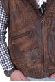 Vestă de bărbați brună din piele naturală 98.00