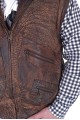 Vestă de bărbați brună din piele naturală 98.00