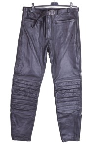 Pantalon de bărbați drăguț biker din piele naturală groasă și consistentă