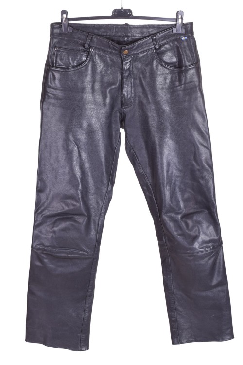 Pantalon de bărbați negru din piele naturală 227.00