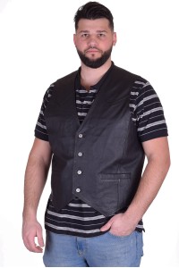 Vestă neagră din piele naturală