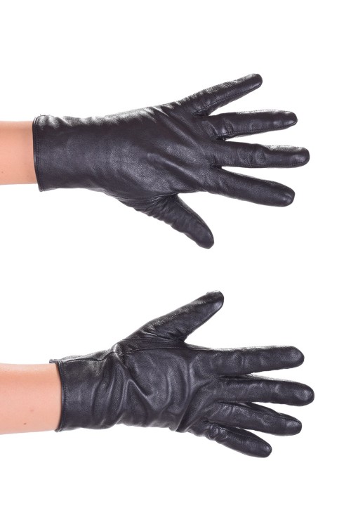 Mănuși de damă elegante negre din piele naturală moale și delicată 37.00