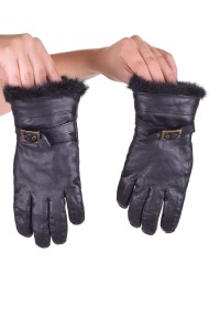 Mănuși frumoase negre din piele