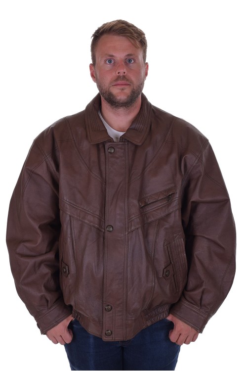 Geacă clasic brună din piele naturală 318.00
