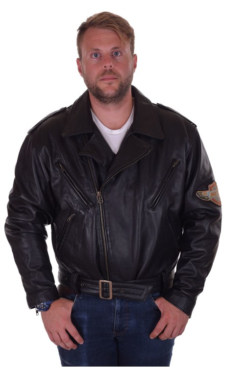 Geacă de bărbați biker din piele naturală 291.00