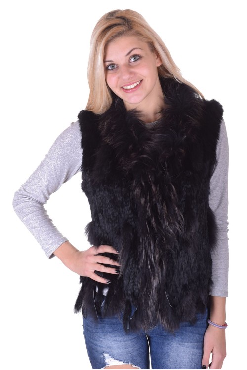 Vestă de damă neagră dе blana naturala 78.00