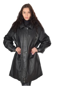Geacă de brand piele cu glugă din fir artificial