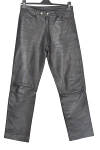 Pantalon de bărbați negru din piele naturală