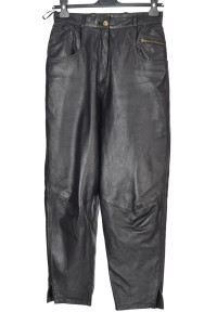 Pantalon de damă clasic din piele naturală