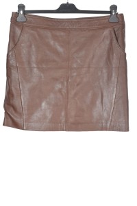 Fustă modernă brună din piele naturală