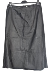 Fustă neagră din piele naturală