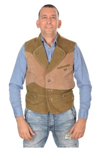 Vestă de bărbați extravagantă din piele naturală