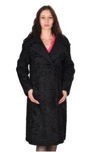 Palton superb negru de astrahan