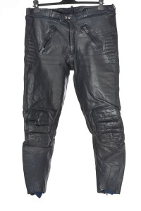 Pantalon albastru închis biker piele