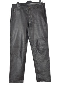 Pantalon de bărbați negru din piele naturală