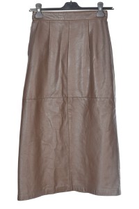 Fustă brună din piele naturală