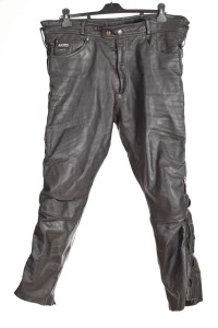 Pantalon de bărbați negru biker din piele naturală