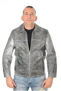 Geacă de bărbați extravagantă din piele naturală