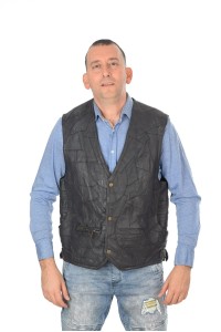 Vestă de bărbați elegantă din piele naturală