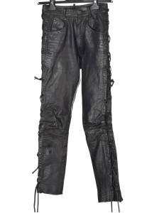 Pantalon de damă extravagant din piele naturală